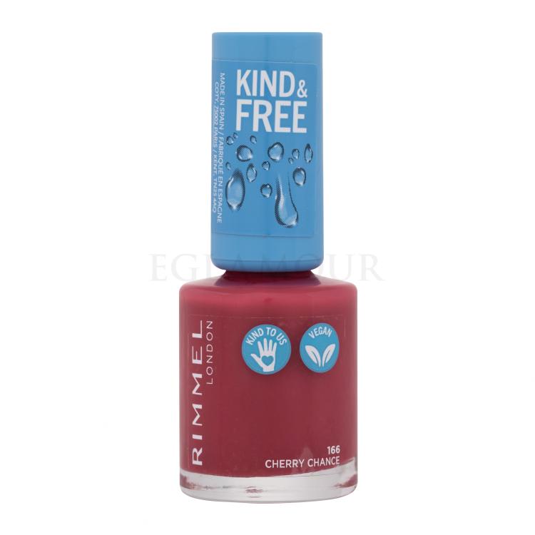 Rimmel London Kind &amp; Free Lakier do paznokci dla kobiet 8 ml Odcień 166 Cherry Chance