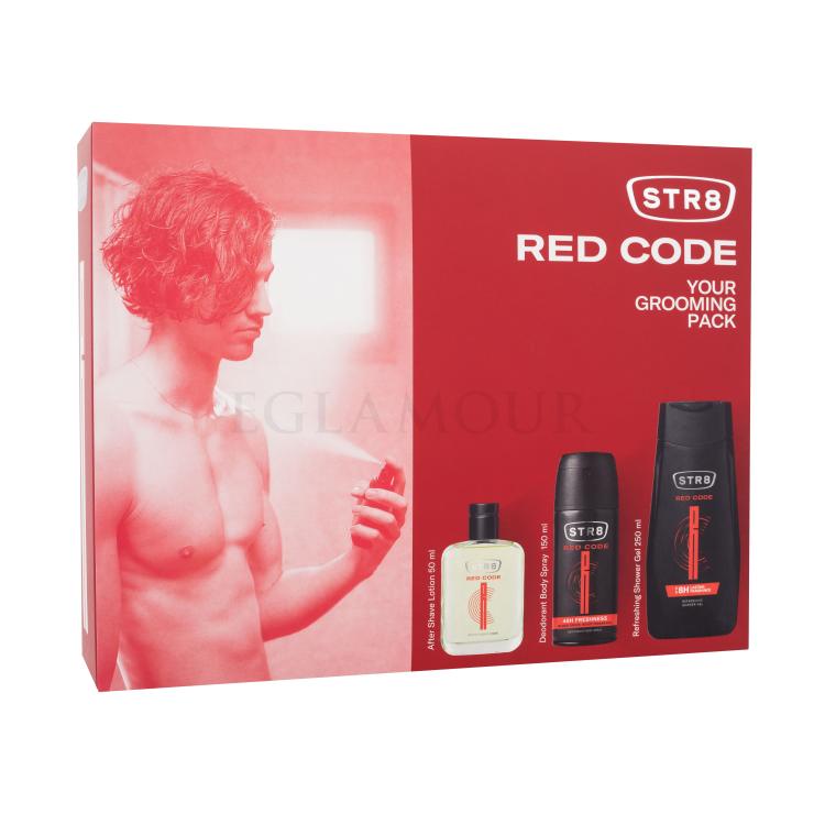 STR8 Red Code Zestaw Woda po goleniu 50 ml + dezodorant 150 ml + żel pod prysznic Uszkodzone pudełko