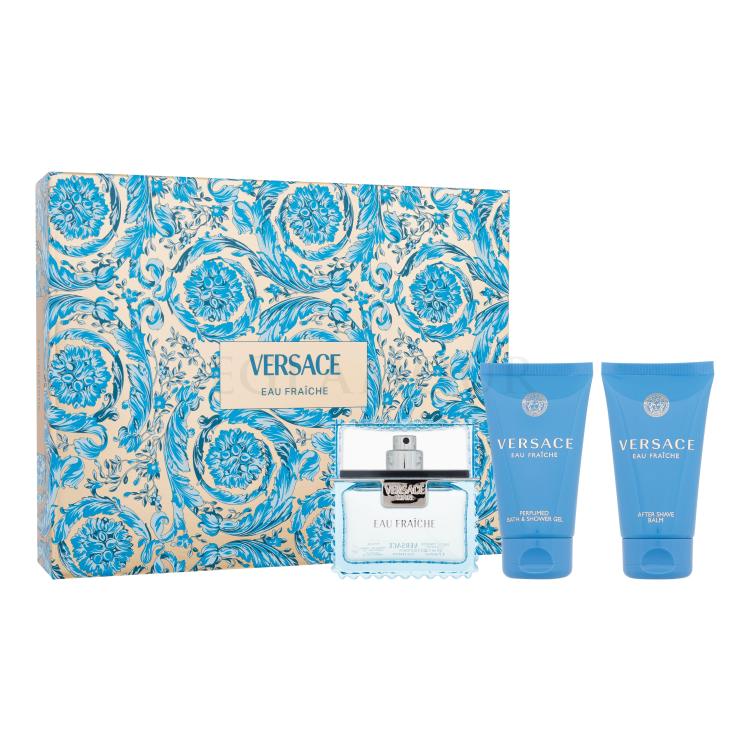 Versace Man Eau Fraiche SET2 Zestaw Edt 50 ml + Żel pod prysznic 50 ml + Balsam po goleniu 50 ml