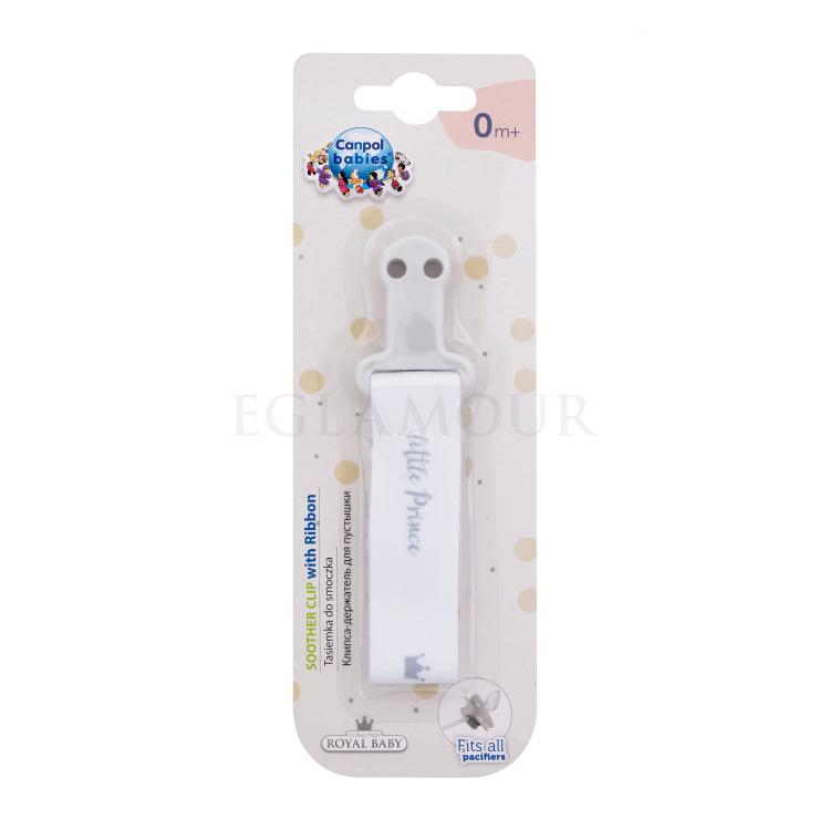 Canpol babies Royal Baby Soother Clip With Ribbon Little Prince Łańcuszek do smoczka dla dzieci 1 szt