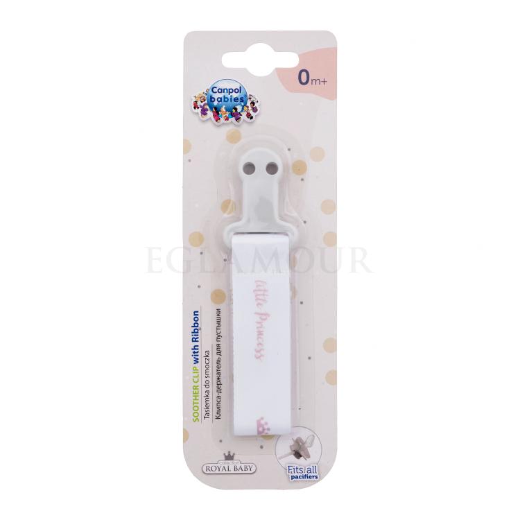 Canpol babies Royal Baby Soother Clip With Ribbon Little Princess Łańcuszek do smoczka dla dzieci 1 szt