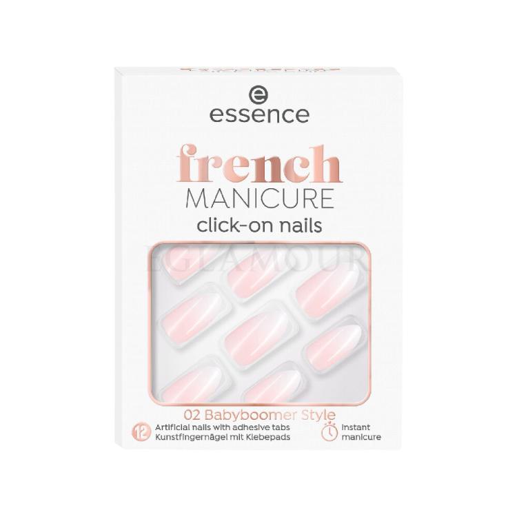 Essence French Manicure Click &amp; Go Nails Sztuczne paznokcie dla kobiet Odcień 02 Babyboomer Zestaw