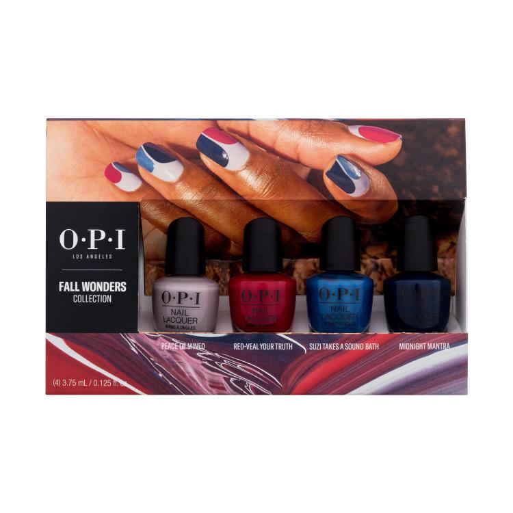 OPI Fall Wonders Collection Zestaw Lakier do paznokci Nail Lacquer 3,75 ml Midnight Mantra + lakier do paznokci Nail Lacquer 3,75 ml Red-Veal Your Truth + lakier do paznokci Nail Lacquer 3,75 ml Piece Of Mined + lakier do paznokci Nail Lacquer 3,75 ml Suzi Takes A Sound Bath