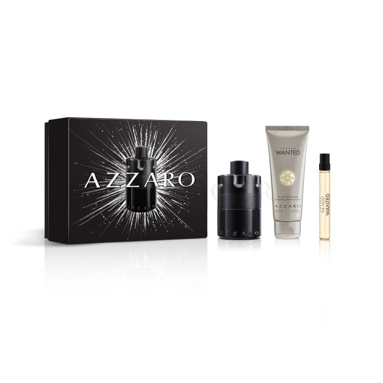 Azzaro The Most Wanted Zestaw woda perfumowana 100 ml + woda perfumowana 10 ml + szampon do włosów i ciała Wanted 75 ml