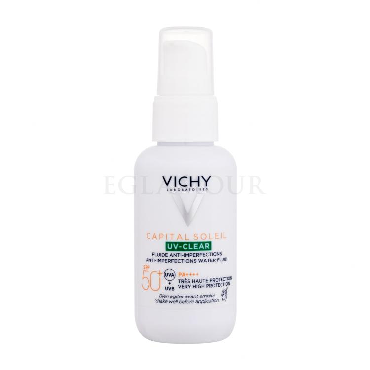 Vichy Capital Soleil UV-Clear Anti-Imperfections Water Fluid SPF50+ Preparat do opalania twarzy dla kobiet 40 ml