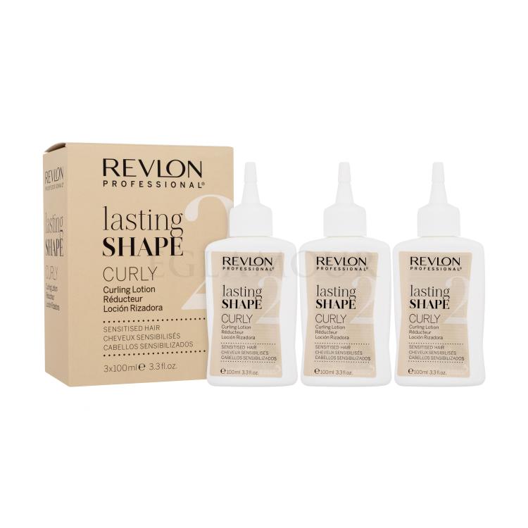 Revlon Professional Lasting Shape Curly Curling Lotion Sensitised Hair 2 Utrwalenie fal i loków dla kobiet 3x100 ml Uszkodzone pudełko