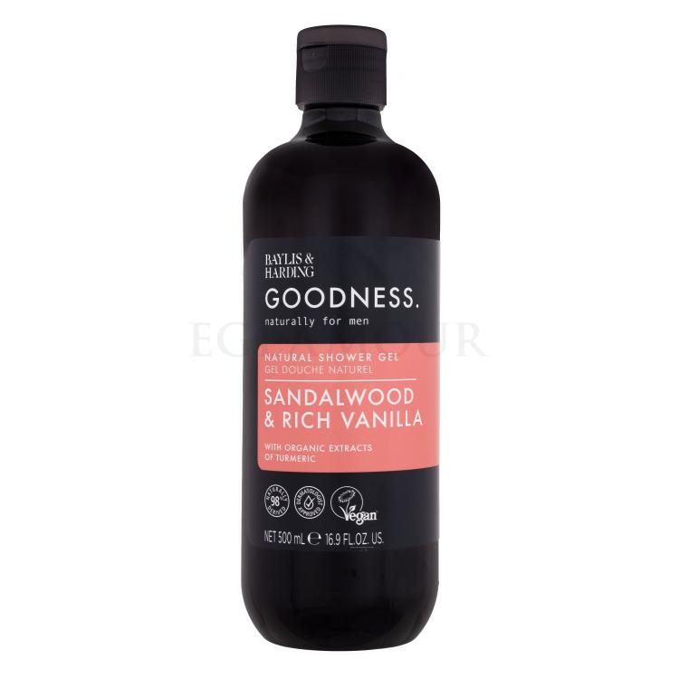 Baylis &amp; Harding Goodness Men Sandalwood &amp; Rich Vanilla Shower Gel Żel pod prysznic dla mężczyzn 500 ml