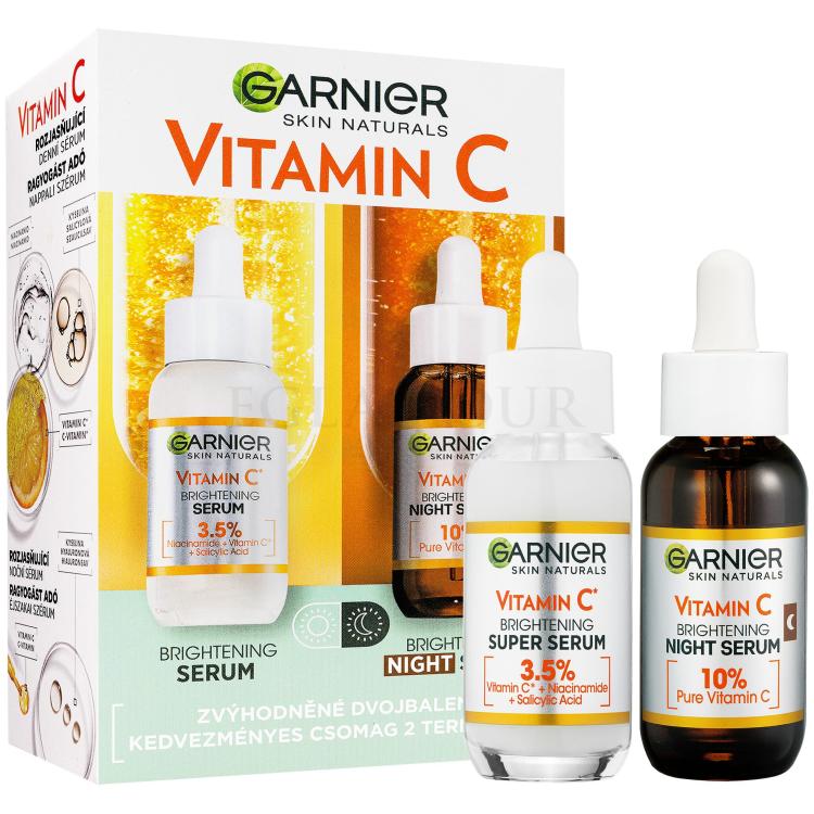 Garnier Skin Naturals Vitamin C Zestaw serum do twarzy na dzień Skin Naturals Vitamin C Brightening Super Serum 30 ml + serum do twarzy na noc Skin Naturals Vitamin C Brightening Night Serum 30 ml