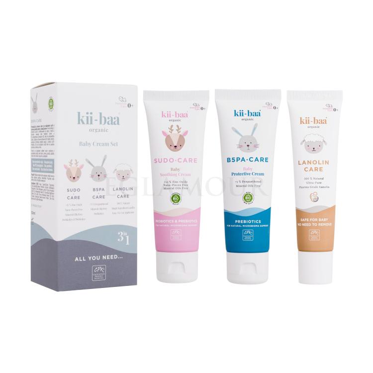 Kii-Baa Organic Baby Cream Set Zestaw Maść dla dzieci B5PA-CARE 50 g + Maść dla dzieci SUDO-CARE 50 g + Maść dla dzieci Lanolin Care 30 g