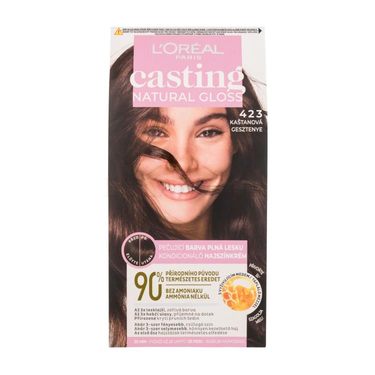 L&#039;Oréal Paris Casting Natural Gloss Farba do włosów dla kobiet 48 ml Odcień 423 Uszkodzone pudełko