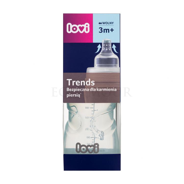 LOVI Trends Bottle 3m+ Green Butelki dla niemowląt dla dzieci 250 ml