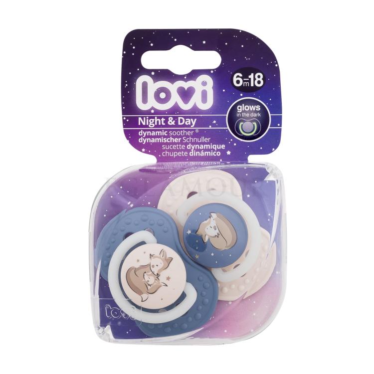 LOVI Night &amp; Day Dynamic Soother Boy 6-18m Smoczek dla dzieci 2 szt