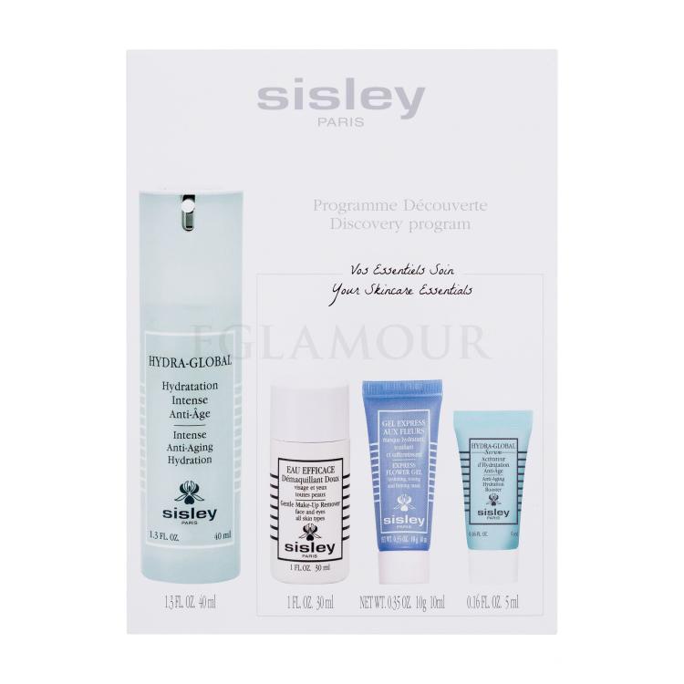 Sisley Hydra-Global Discovery Program Zestaw krem do twarzy Hydra-Global Intense Anti-Aging Hydration 40 ml + preparat do demakijażu Eau Efficace Gentle Make-Up Remover 30 ml + maska do twarzy Express Flower Gel 10 ml + serum do twarzy Hydra-Global Serum Anti-Aging Hydration Booster 5 ml