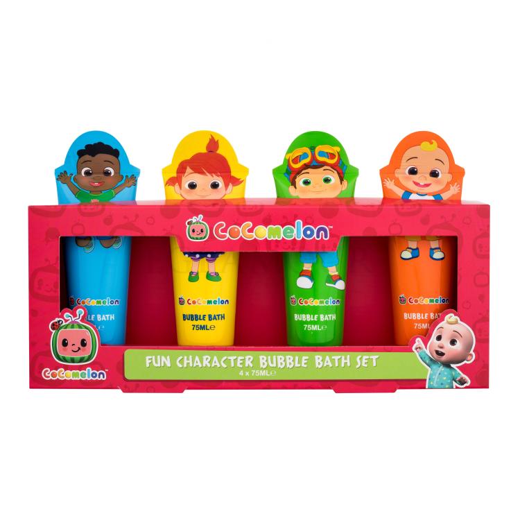 Cocomelon Fun Character Bubble Bath Set Zestaw płyn do kąpieli Cody 75 ml + płyn do kąpieli YoYo 75 ml + płyn do kąpieli TomTom 75 ml + płyn do kąpieli JJ 75 ml