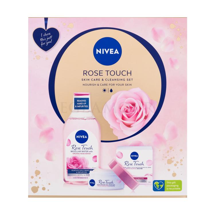 Nivea Rose Touch Zestaw płyn micelarny Rose Touch 400 ml + żel-krem na dzień Rose Touch 50 ml Uszkodzone pudełko