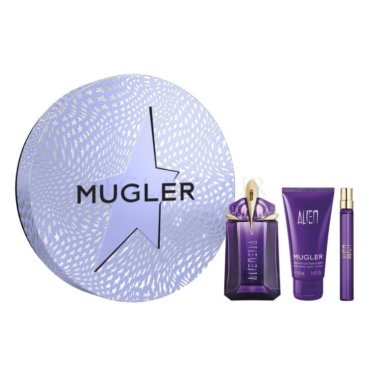 Mugler Alien Zestaw woda perfumowana 60 ml + mleczko do ciała 50 ml + woda perfumowana 10 ml