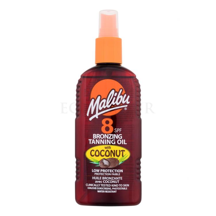 Malibu Bronzing Tanning Oil Coconut SPF8 Preparat do opalania ciała dla kobiet 200 ml