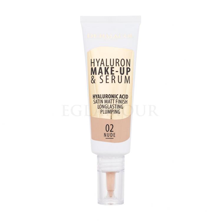 Dermacol Hyaluron Make-Up &amp; Serum Podkład dla kobiet 25 g Odcień 02 Nude