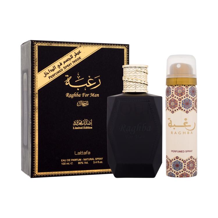 lattafa raghba for man woda perfumowana 100 ml   zestaw