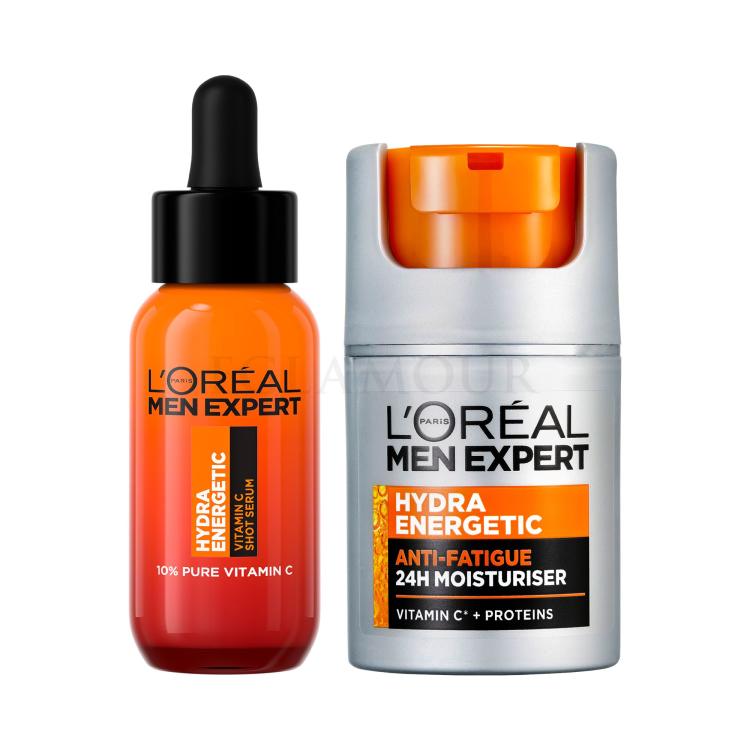 Zestaw Serum do twarzy L&#039;Oréal Paris Men Expert Hydra Energetic Vitamin C Shot Serum + Krem do twarzy na dzień L&#039;Oréal Paris Men Expert Hydra Energetic