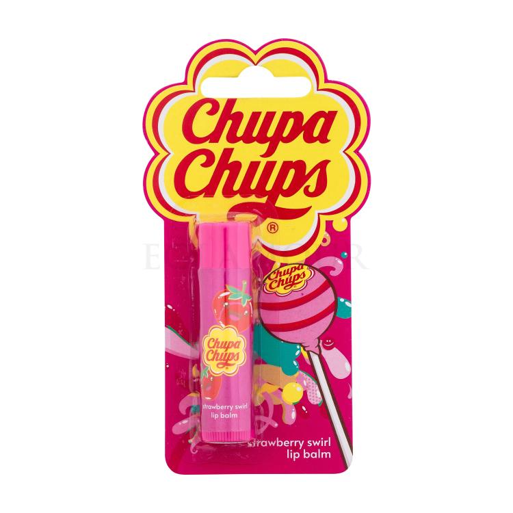 Chupa Chups Lip Balm Strawberry Swirl Balsam do ust dla dzieci 4 g Uszkodzone opakowanie