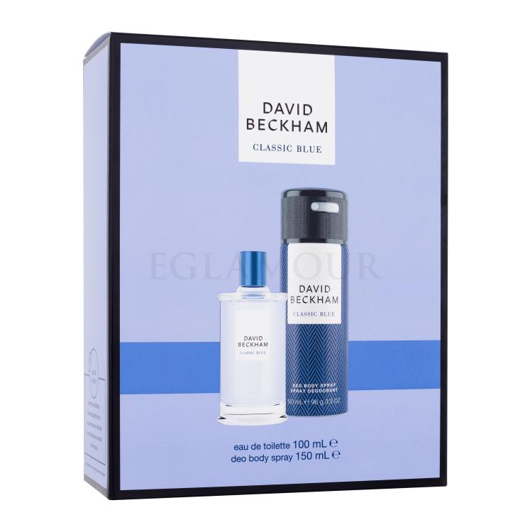 David Beckham Classic Blue Zestaw woda toaletowa 100 ml + dezodorant 150 ml Uszkodzone pudełko