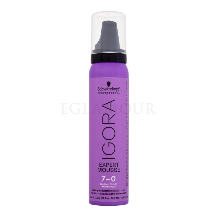 Schwarzkopf Professional Igora Expert Mousse Farba do włosów dla kobiet 100 ml Odcień 7-0 Medium Blonde