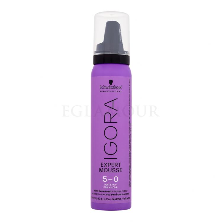 Schwarzkopf Professional Igora Expert Mousse Farba do włosów dla kobiet 100 ml Odcień 5-0 Light Brown