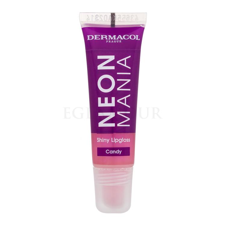 Dermacol Neon Mania Shiny Lipgloss Błyszczyk do ust dla kobiet 10 ml Odcień Candy