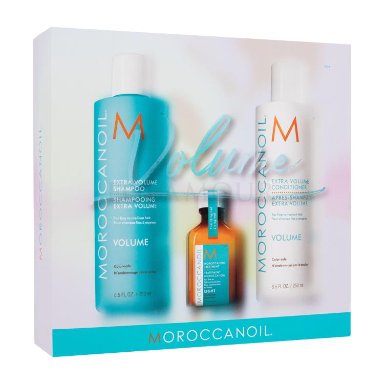 Moroccanoil Volume Zestaw szampon  Extra Volume Shampoo 250 ml + odżywka  Extra Volume Conditioner 250 ml + olejek do włosów Treatment Light 25 ml + mleczko do ciała Body Lotion 10 ml