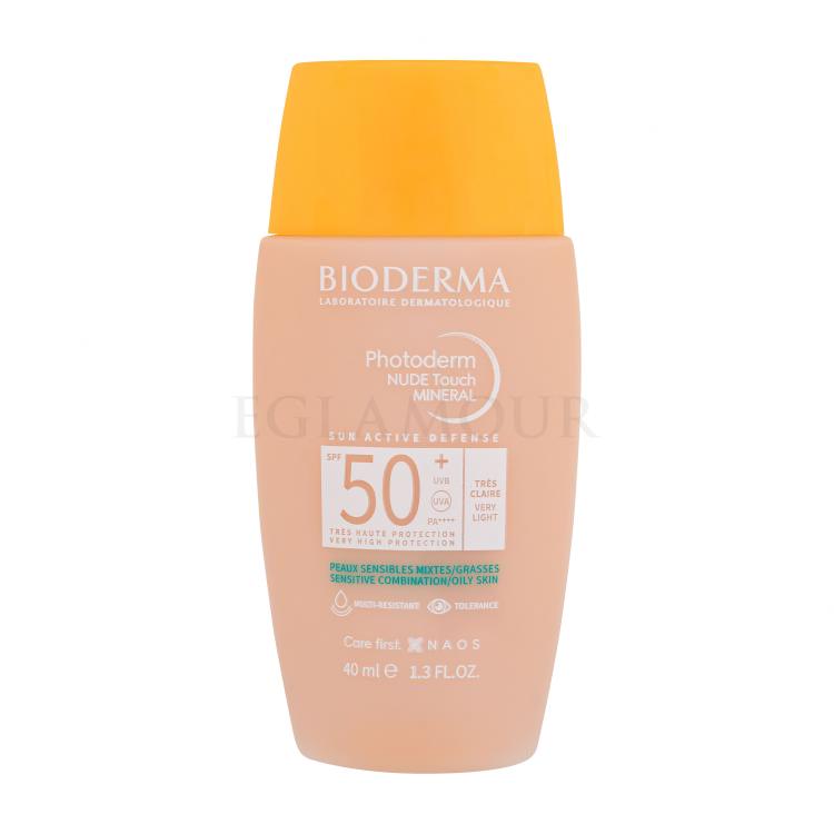 BIODERMA Photoderm Nude Touch Mineral SPF50+ Preparat do opalania twarzy 40 ml Odcień Very Light