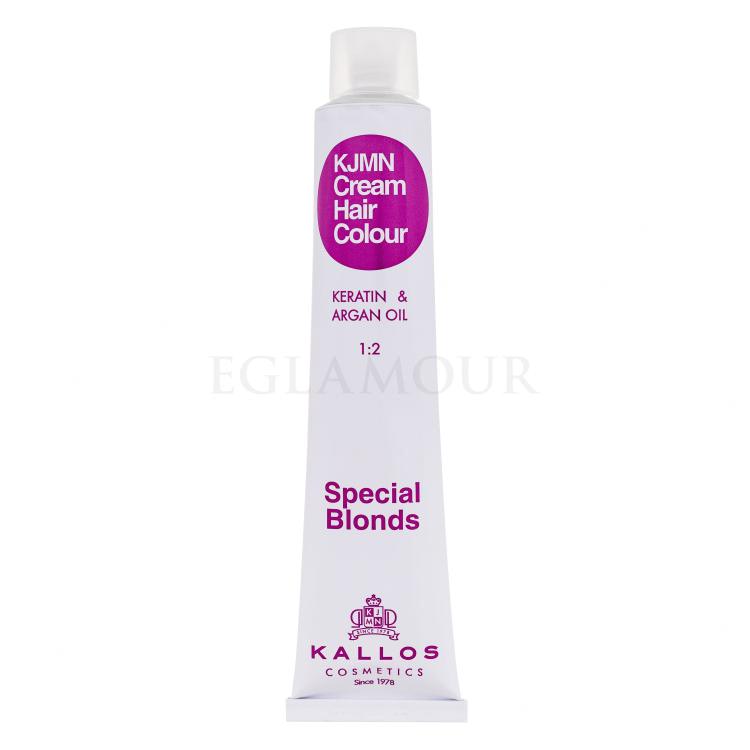 Kallos Cosmetics KJMN Cream Hair Colour Keratin &amp; Argan Oil Special Blonds Farba do włosów dla kobiet 100 ml Odcień 12.20 Special Ultra Violet Blond