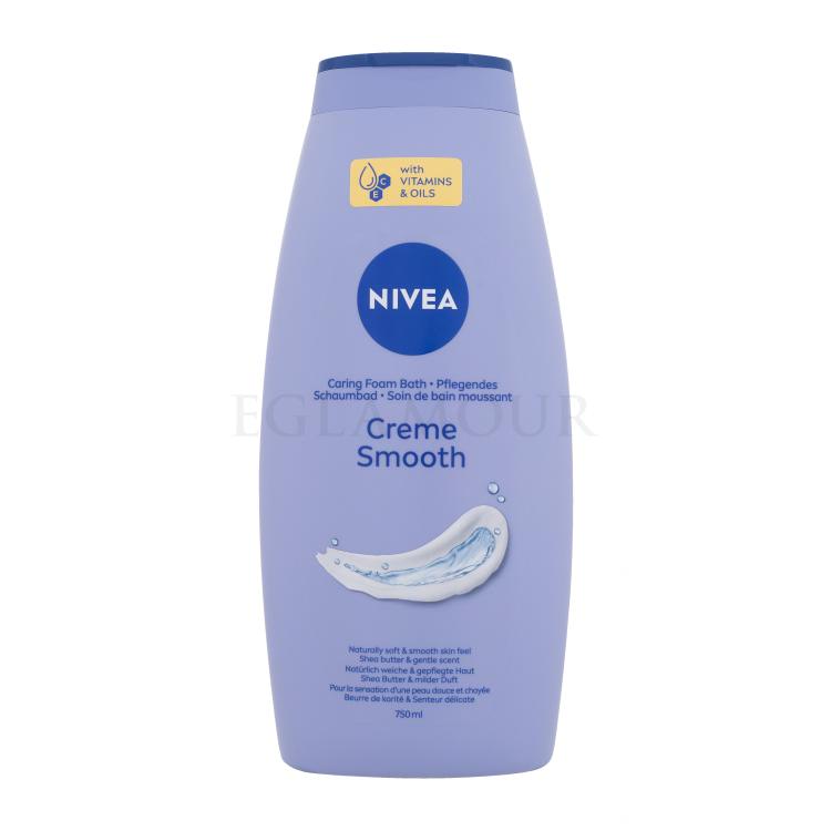 Nivea Creme Smooth Caring Foam Bath Pianka do kąpieli dla kobiet 750 ml