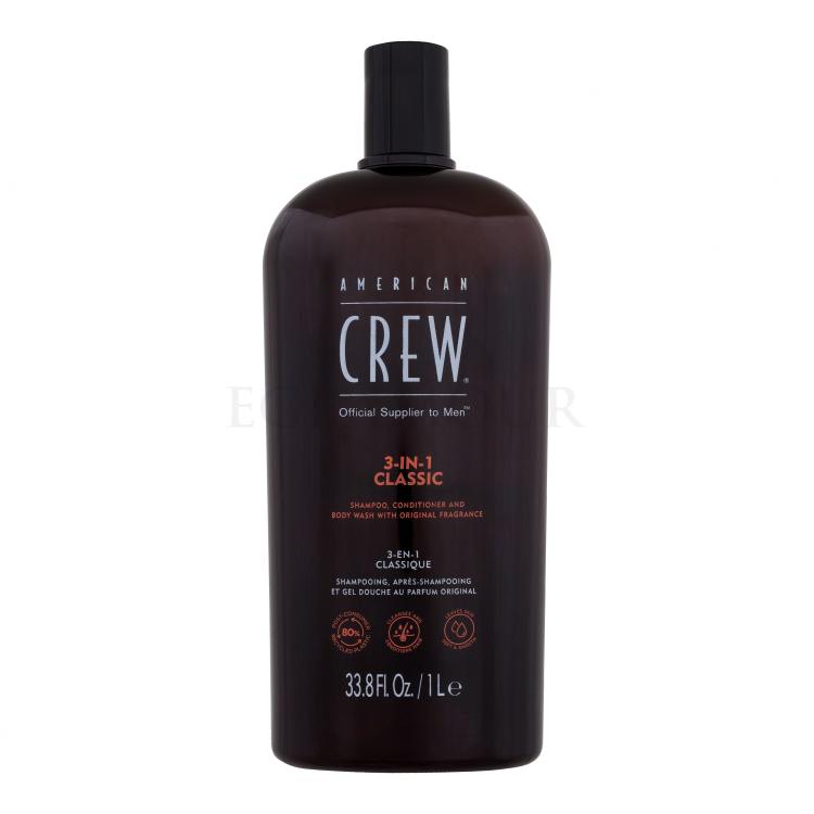 American Crew 3-IN-1 Szampon do włosów dla mężczyzn 1000 ml