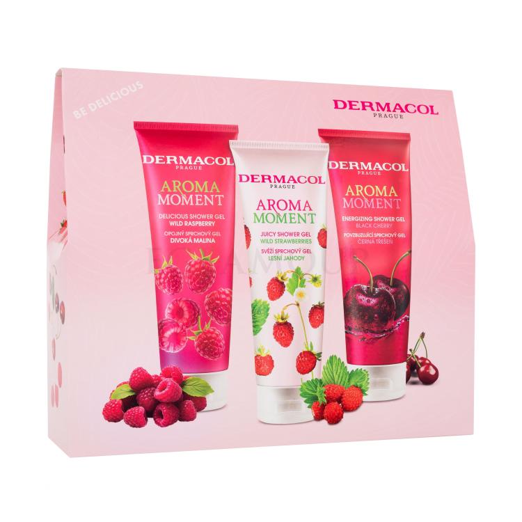 Dermacol Aroma Moment Be Delicious Zestaw żel pod prysznic Wild Raspberry 250 ml + żel pod prysznic Wild Strawberries 250 ml + żel pod prysznic Black Cherry 250 ml