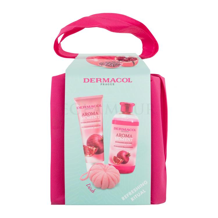 Dermacol Aroma Moment Pomegranate Power Zestaw żel pod prysznic Pomegranate Power 250 ml + płyn do kąpieli Pomegranate Power 500 ml + gąbka do mycia + torba