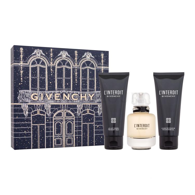 Givenchy L&#039;Interdit Zestaw woda perfumowana 50 ml + mleczko do ciała 75 ml + olejek pod prysznic 75 ml