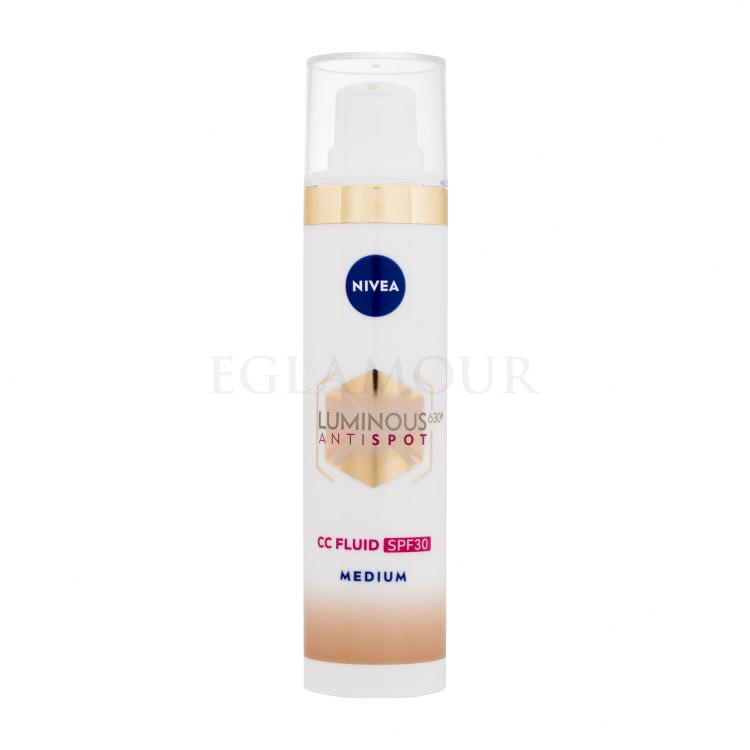 Nivea Luminous 630 Antispot CC Fluid SPF30 Krem CC dla kobiet 40 ml Odcień 02 Medium