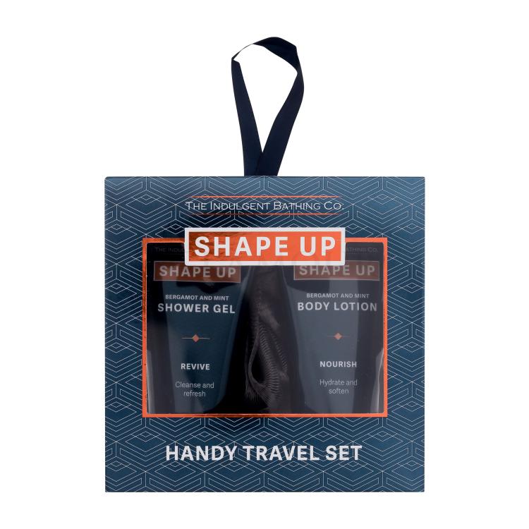 Xpel Shape Up Handy Travel Set Zestaw żel pod prysznic Bergamot &amp; Mint 50 ml + mleczko do ciała Bergamot &amp; Mint 50 ml + gąbka do mycia