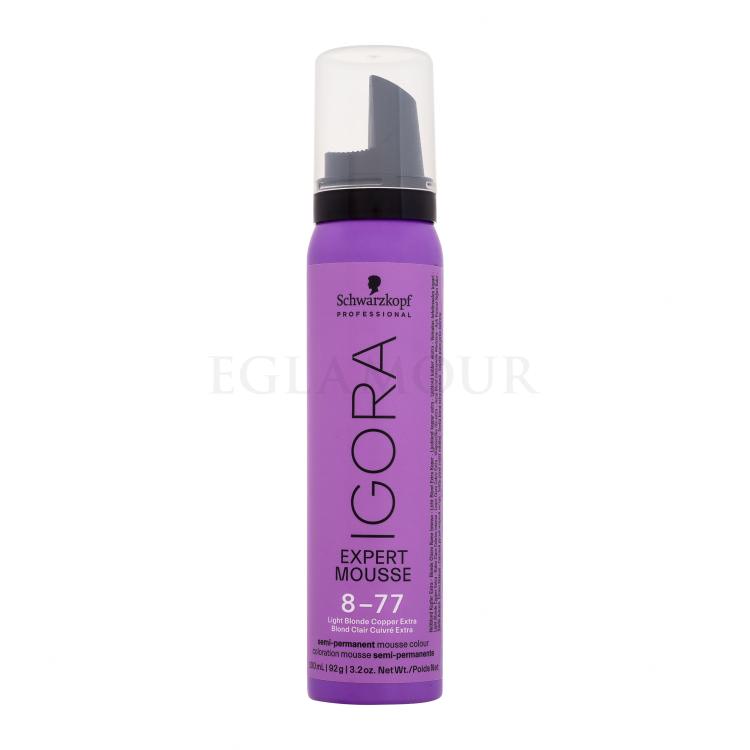 Schwarzkopf Professional Igora Expert Mousse Farba do włosów dla kobiet 100 ml Odcień 8-77 Light Blonde Copper Extra