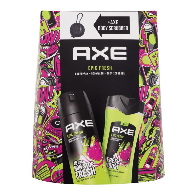 Axe Epic Fresh 3in1 Zestaw żel pod prysznic 250 ml + dezodorant 150 ml + gąbka do mycia