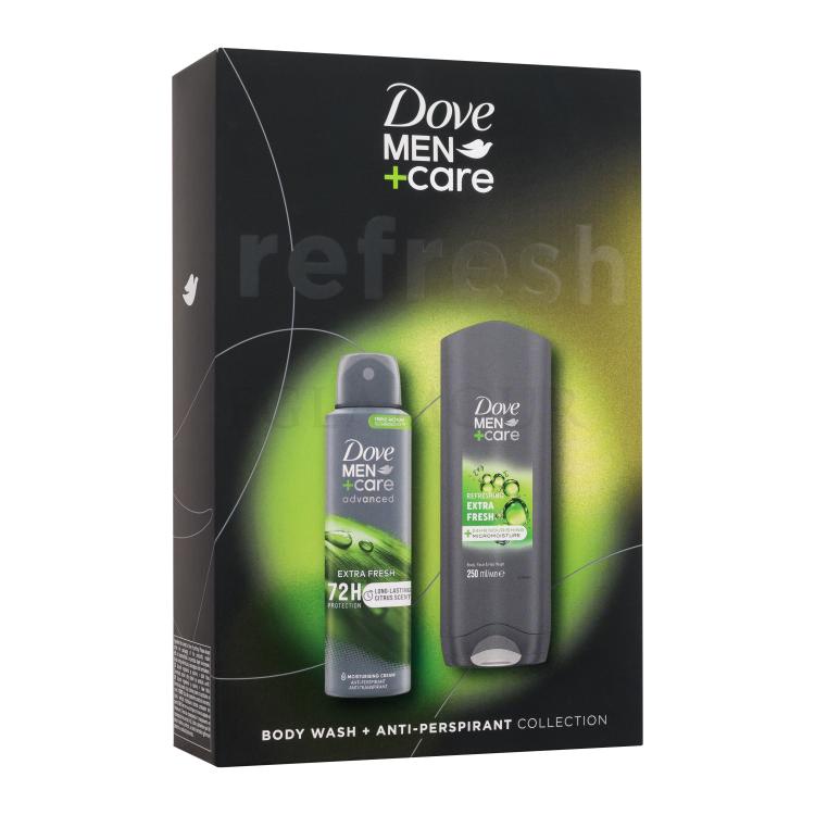 Dove Men + Care Extra Fresh Zestaw zel pod prysznic Men Care Extra Fresh 250 ml + antyperspirant Men Care Extra Fresh 72H 150 ml