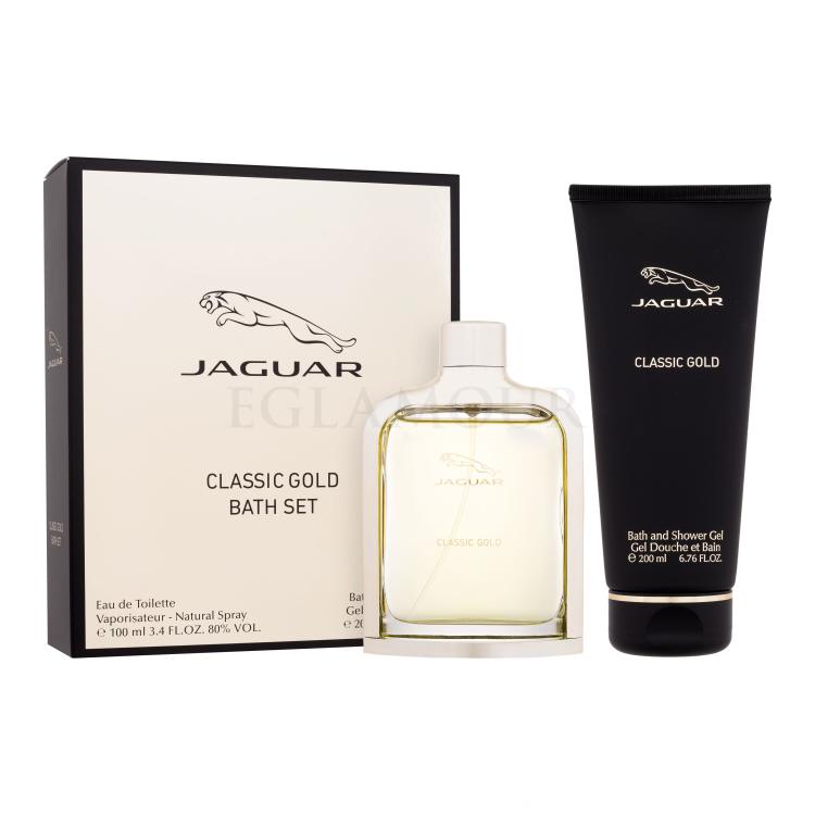 jaguar classic gold woda toaletowa 100 ml   zestaw