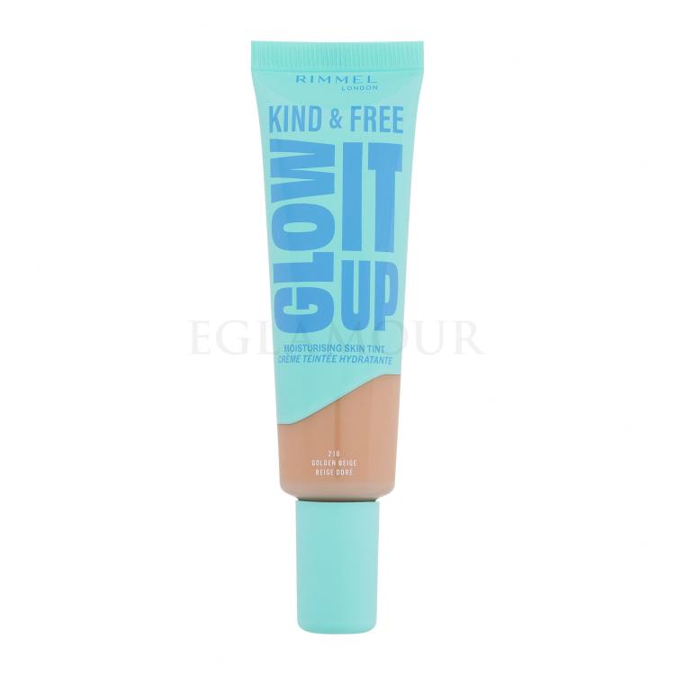 Rimmel London Kind &amp; Free Glow It Up Moisturising Skin Tint Podkład dla kobiet 30 ml Odcień 210 Golden Beige