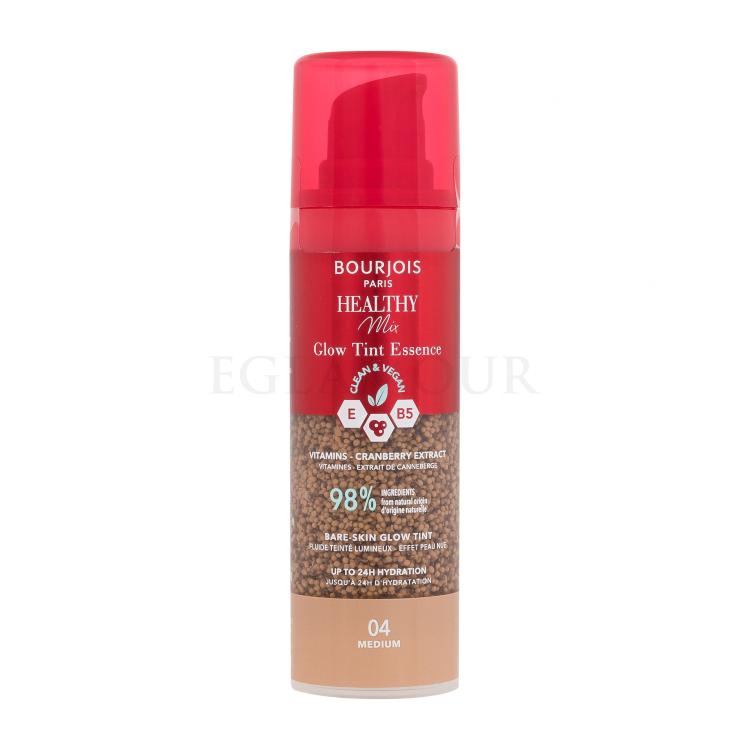 BOURJOIS Paris Healthy Mix Clean &amp; Vegan Glow Tint Essence Podkład dla kobiet 30 ml Odcień 04 Medium