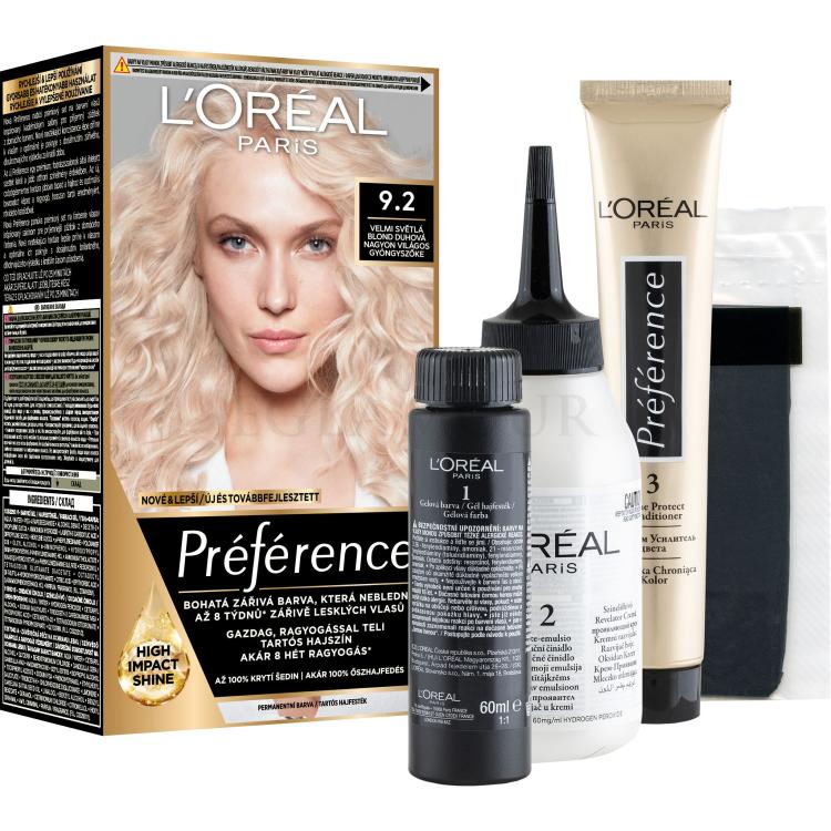 L&#039;Oréal Paris Préférence Farba do włosów dla kobiet 60 ml Odcień 9.2