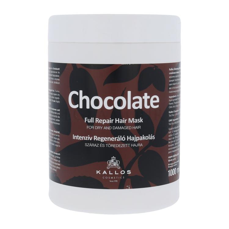 Kallos Cosmetics Chocolate Maska do włosów dla kobiet 1000 ml uszkodzony flakon