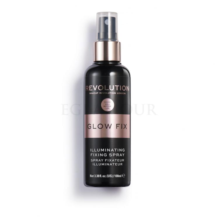 Makeup Revolution London Glow Fix Illuminating Fixing Spray Utrwalacz makijażu dla kobiet 100 ml